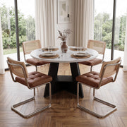 Hawsaiy 5 Piece Round Dining Table Set for 4, 47.3