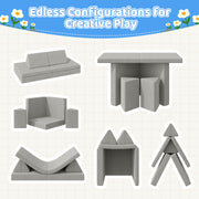 Hawsaiy Kids Sofas Modular 4PCS Sponge Armless Reclining Sofa with Removable Cover