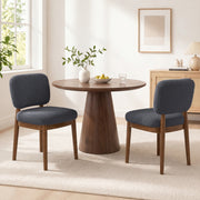 Hawsaiy Wooden Dining Chairs Set of 2/4/6, Boucle Upholstered Dining Room Chairs with Solid Wood Legs, Mid Century Modern Kitchen Chairs, Farmhouse Side Chairs with Back for Dining Room