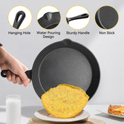 Hawsaiy 3 pcs Cast Iron Skillet Set, Pre-Seasoned Frying Pans with Single Handle, 6