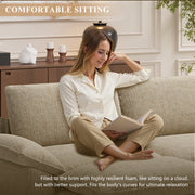 Nalupatio Sectional Sofa with Ottoman, L Shaped Modular Couch Set for Living Room, Comfy Cloud Sleeper Couch, Upholstered Furniture Chenille Sofa Khaki