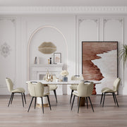 Hawsaiy Modern Faux Leather Dining Chair Set of 2/4/6 with Metal Legs, Ergonomic Design, Water-Resistant