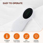 Hawsaiy Heated Mattress Pad,Electric Mattress Pad Luxury Bed Warmer 10 Heat Settings|Auto Off 2-4-8 Hours|Fit Up to 18