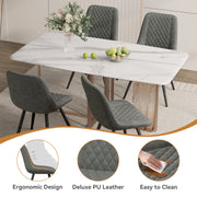 Nalupatio Dining Chairs Set of 2 Modern Upholstered Dining Table Chairs with High Back Ergonomic Leather Dining Room Chairs for Kitchen Living Room Dark Brown