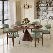 Hawsaiy Wooden Dining Chairs Set of 2, Mid-Century Upholstered Chenille Dining Chairs with Solid Wood Legs, Comfortable Kitchen Chairs for Dining Room