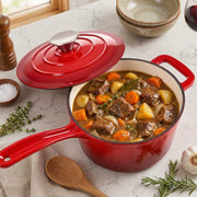 Hawsaiy 2 QT Cast Iron Sauce Pan with Lid, Enameled Cast Iron Saucepan with Solid Stainless Steel Knob, Even Heating & Self-Basting, Oven Safe up to 500℉, Compatible with All Stovetops