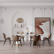 Hawsaiy Modern Faux Leather Dining Chair Set of 2/4/6 with Metal Legs, Ergonomic Design, Water-Resistant