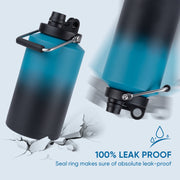 Kerilyn Insulated Jug with Handle, One Gallon, 128oz Stainless Steel, Large Double Vacuum Water Bottle for Hot & Cold Drinks, Wide Mouth, Sweat Proof, Great for Travel, Hiking & Camping, Black Water Bottle