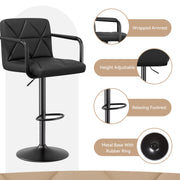 Hawsaiy PU Leather Adjustable Height Bar Stools Set of 2/4 with Footrest and Rubber Ring Base
