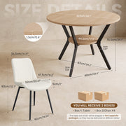 Hawsaiy Dining Table Set for 4, 42.1