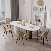 Hawsaiy Modern Faux Leather Dining Chair Set of 2/4/6 with Metal Legs, Ergonomic Design, Water-Resistant