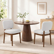 Hawsaiy Wooden Dining Chairs Set of 2/4/6, Boucle Upholstered Dining Room Chairs with Solid Wood Legs, Mid Century Modern Kitchen Chairs, Farmhouse Side Chairs with Back for Dining Room