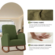 Hawsaiy Comfortable Velvet Nursery Rocking Chair with Padded Seat & High Backrest