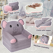 Hawsaiy Kids Sofa 2-in-1 Foldable Armchair with Liner Filler Cute Cartoon Lazy Sofa Bed for Living Room or Bedroom