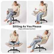 Hawsaiy Criss Cross Office Chair with Flip-Up Arms, Wide Seat Desk Chair with Adjustable Headrest, 135° Reclining Ergonomic Office Chair with Plush Fabric Cushion