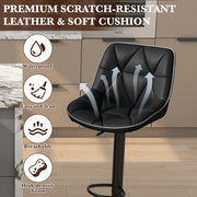 Hawsaiy Bar Stools Set of 2/4, Adjustable Swivel Counter Height Bar Stools with Back, Upholstered Modern Barstools with Diamond Stitching