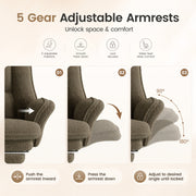Hawsaiy Cross Legged Office Chair with Flip Armrests，Big and Tall Executive Office Chair, 135° Reclining Criss Cross Chair with Footrest & Lumbar Pillow