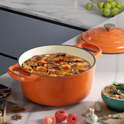 Kerilyn 6 QT Enameled Dutch Oven Pot with Lid, Cast Iron Dutch Oven with Dual Handles for Bread Baking, Cooking, Non-stick Enamel Coated Cookware