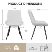 Hawsaiy Modern Faux Leather Dining Chair Set of 2/4/6 with Sturdy Metal Frame