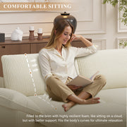 Nalupatio Sectional Sofa with Ottoman, L Shaped Modular Couch Set for Living Room, Comfy Cloud Sleeper Couch, Upholstered Furniture Corduroy Sofa Khaki