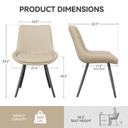 Hawsaiy Modern Faux Leather Dining Chair Set of 2/4/6 with Sturdy Metal Frame