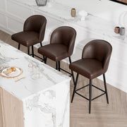 Nalupatio Counter Height Bar Stools Set of 2,360° Swivel Barstools with High Back and Metal Legs,26