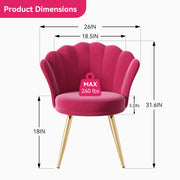 Hawsaiy Velvet Accent Chair with Gold Metal Legs for Bedroom,Living Room