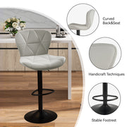 Hawsaiy Modern Adjustable Faux Leather Bar Stool with Back for Kitchen Island Set of 2/4