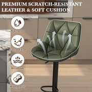 Hawsaiy Bar Stools Set of 2/4, Adjustable Swivel Counter Height Bar Stools with Back, Upholstered Modern Barstools with Diamond Stitching