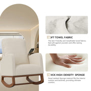 Hawsaiy Comfortable Velvet Nursery Rocking Chair with Padded Seat & High Backrest