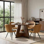 Hawsaiy 5 Piece Round Dining Table Set for 4, 47.3