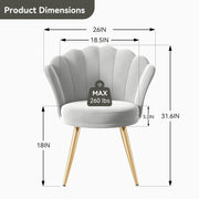 Hawsaiy Velvet Accent Chair with Gold Metal Legs for Bedroom,Living Room