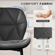 Nalupatio Modern Dining Chairs Set of 2, PU Leather Dining Room Chairs with Waterproof Surface and Metal Legs for Kitchen Restaurant and Living Room, Dark Blue