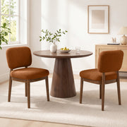 Hawsaiy Wooden Dining Chairs Set of 2/4/6, Boucle Upholstered Dining Room Chairs with Solid Wood Legs, Mid Century Modern Kitchen Chairs, Farmhouse Side Chairs with Back for Dining Room