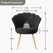 Hawsaiy Velvet Accent Chair with Gold Metal Legs for Bedroom,Living Room