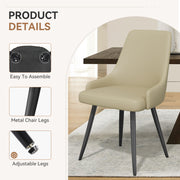 Hawsaiy PU leather Dining Chairs Set of 2/4 with Durable Metal Legs