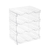 Kerilyn 4-Tier Acrylic Storage Rack for Kitchen & Pantry - Durable Multi-Layer Organizer for Water Bottles, Wine, and Beverages, Utility Hooks