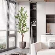 Nalupatio Artificial Olive Tree with Natural Wood Trunk, Realistic Leaves & Fruits for Modern Home Office Living Room Decor