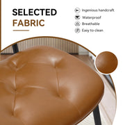 Hawsaiy Dining Chairs Set of 2, Mid Century Modern Upholstered PU Leather Kitchen Dining Room Accent Chairs with Metal Legs,Bentwood Cushion Seat for Living Room,Bedrooms