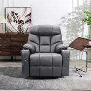 Hawsaiy PU Leather Power Lift Recliner with Massage and Heat for Elderly, Comfy Ergonomic Lounge Sofa Chair with Remote Control, 2 Cup Holders and Side Pockets