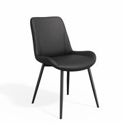 Hawsaiy PU Leather Dining Chairs Set of 2/4/6, Upholstered Kitchen Chairs with Crossed Metal Legs, Armless Side Chairs for Dining Room, Kitchen, Living Room