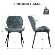 Hawsaiy Modern Ergonomic Dining Chair Set of 2 with Metal Legs