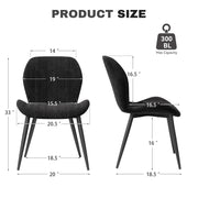 Hawsaiy Modern Ergonomic Velvet Dining Chair Set of 2/4/6 with Sturdy Metal Legs