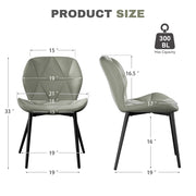 Hawsaiy Modern Ergonomic Dining Chair Set of 2 with Metal Legs