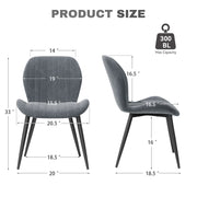 Hawsaiy Modern Ergonomic Velvet Dining Chair Set of 2/4/6 with Sturdy Metal Legs