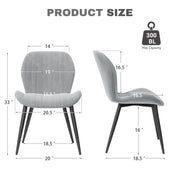 Hawsaiy Modern Ergonomic Velvet Dining Chair Set of 2/4/6 with Sturdy Metal Legs