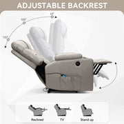 Hawsaiy PU Leather Power Lift Recliner with Massage and Heat for Elderly, Comfy Ergonomic Lounge Sofa Chair with Remote Control, 2 Cup Holders and Side Pockets