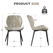 Nalupatio Modern Dining Chairs Set of 2, PU Leather Dining Room Chairs with Waterproof Surface and Metal Legs for Kitchen Restaurant and Living Room, Dark Blue