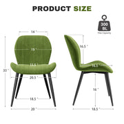 Hawsaiy Modern Ergonomic Velvet Dining Chair Set of 2/4/6 with Sturdy Metal Legs