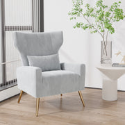 Hawsaiy Mid Century Modern Velvet Accent Chair Set of 1/2, High Back Armchair with Metal Legs, Upholstered Comfy Chair for Living Room and Bedroom